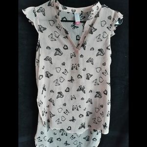 Pink sleeveless Butterfly  top